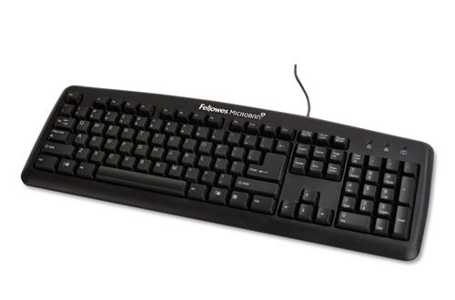 Antimicrobial Black Wired Keyboard